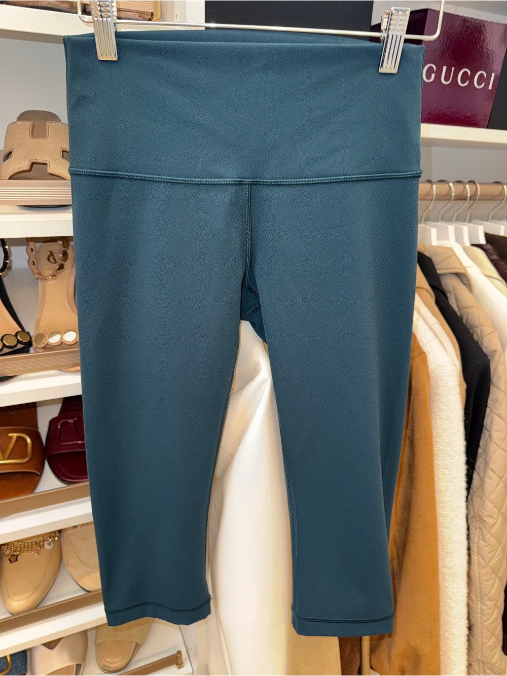 lululemon athletica Teal Cropped High-Rise Capri Leggings